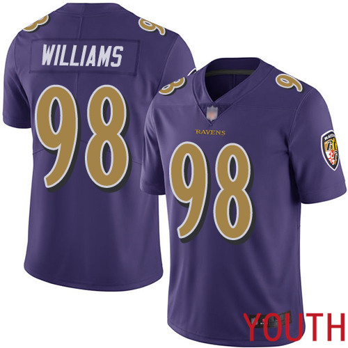 Baltimore Ravens Limited Purple Youth Brandon Williams Jersey NFL Football #98 Rush Vapor Untouchable